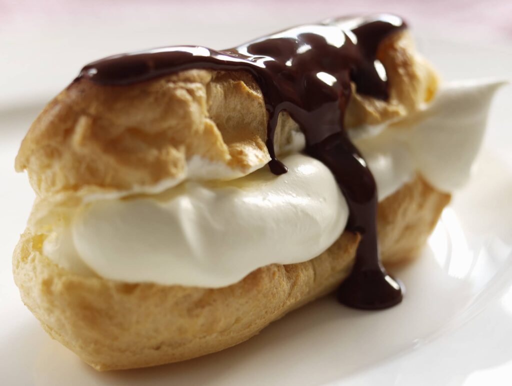 pastry cream filled eclairs