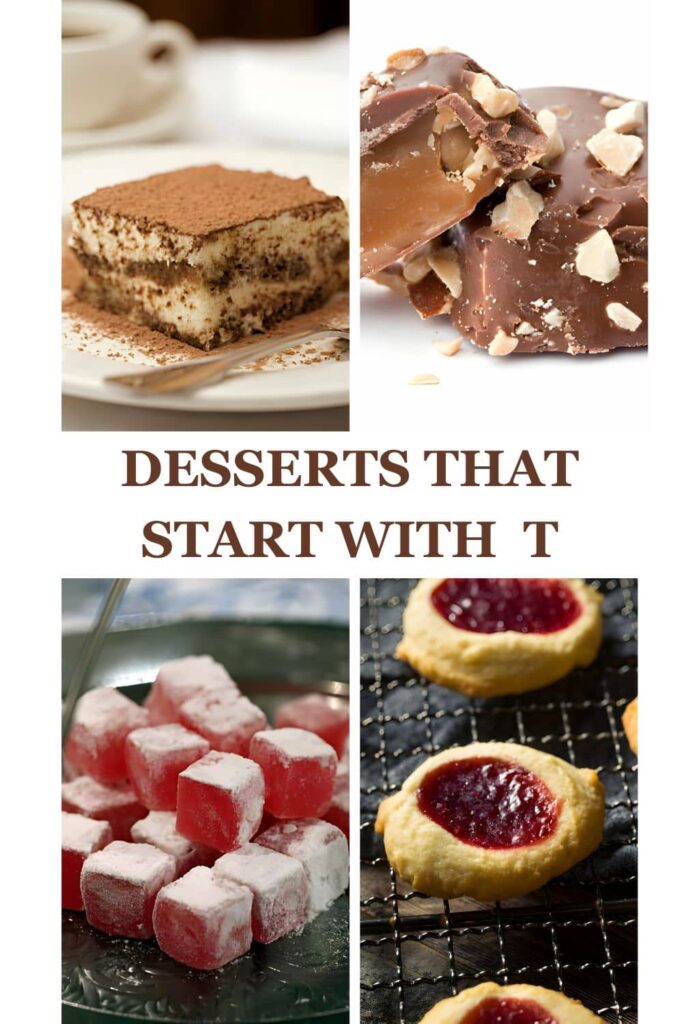 desserts that start with t